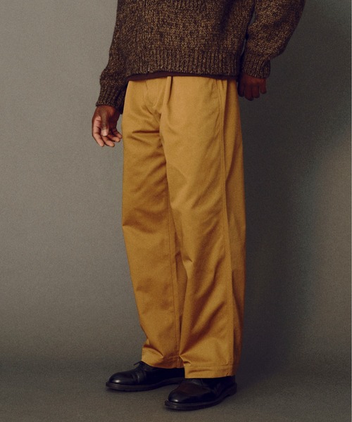 KIIT(キート)の「KIIT キート / Dickies×KIIT BAGGY PANTS ディッキーズ別注 バギーパンツ タックパンツ / KIN-P98-001(チノパンツ・メンズ・ブラック/ダークブラウン/キャメル/ベージュ/ネイビー・2/1/3)」の3枚目の写真