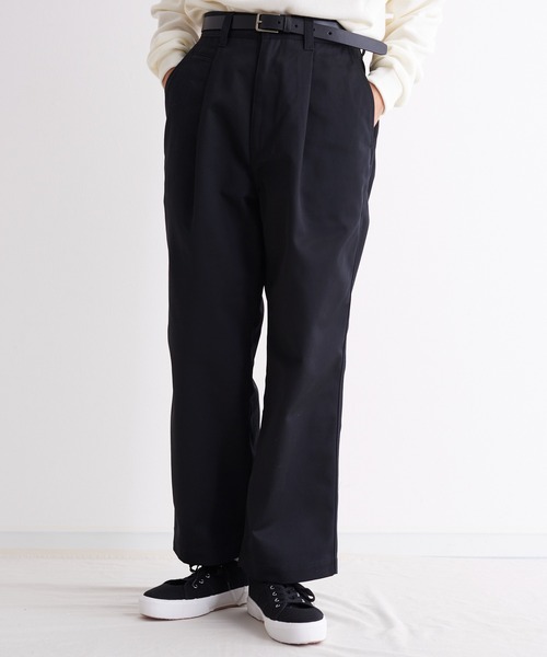 KIIT(キート)の「KIIT キート / Dickies×KIIT BAGGY PANTS ディッキーズ別注 バギーパンツ タックパンツ / KIN-P98-001(チノパンツ・メンズ・ブラック/ダークブラウン/キャメル/ベージュ/ネイビー・2/1/3)」の16枚目の写真