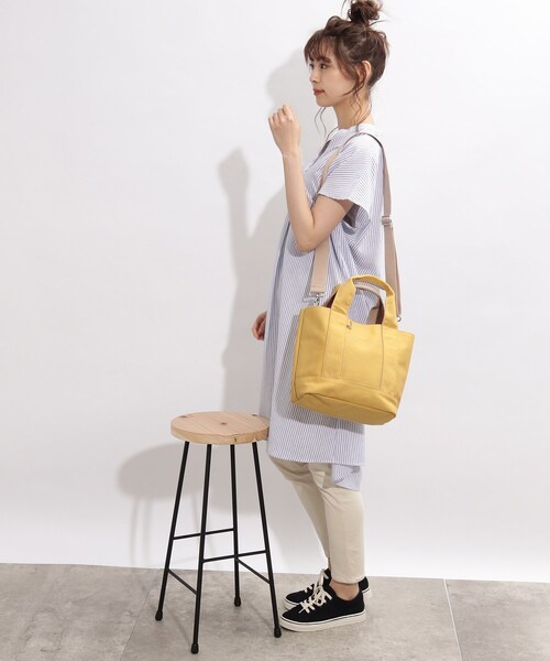 SHOO・LA・RUE（シューラルー）の「◆【3層/2WAY】キャンバストート（トートバッグ・レディース・ベージュ/イエロー/ブラウン系その他/ピンク系9・00）」の12枚目の写真