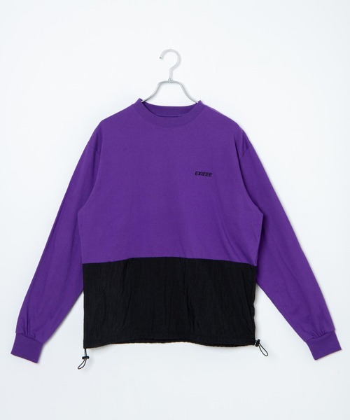 EXIEEE（イグジー）の「ナイロン切り替えロンＴ（Tシャツ/カットソー・レディース・ブラック/ホワイト/パープル・SMALL/MEDIUM/LARGE）」の17枚目の写真