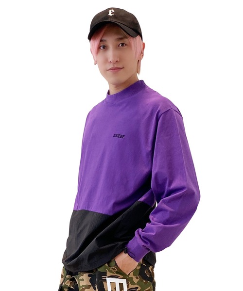 EXIEEE（イグジー）の「ナイロン切り替えロンＴ（Tシャツ/カットソー・レディース・ブラック/ホワイト/パープル・SMALL/MEDIUM/LARGE）」の21枚目の写真