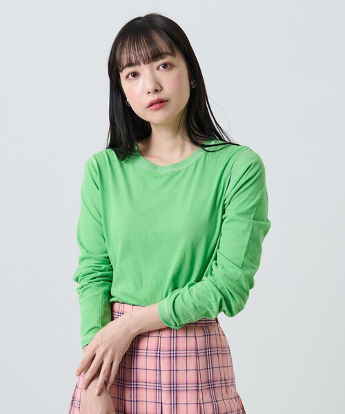 FREAK'S STORE(フリークスストア)の「シアーロングスリーブTシャツ(Tシャツ/カットソー・レディース・サックスブルー/オレンジ/グリーン・フリ-)」の20枚目の写真