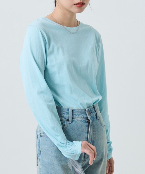 FREAK'S STORE(フリークスストア)の「シアーロングスリーブTシャツ(Tシャツ/カットソー・レディース・サックスブルー/オレンジ/グリーン・フリ-)」の22枚目の写真