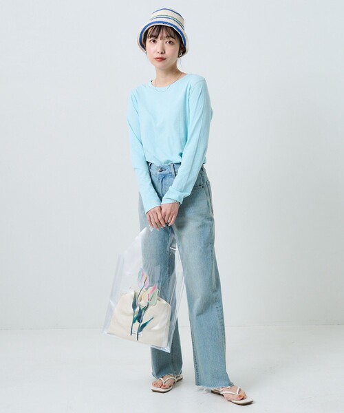 FREAK'S STORE(フリークスストア)の「シアーロングスリーブTシャツ(Tシャツ/カットソー・レディース・サックスブルー/オレンジ/グリーン・フリ-)」の18枚目の写真