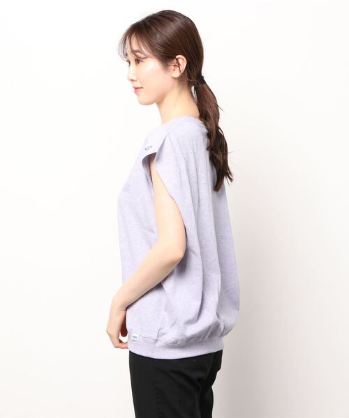 DISCUS ATHLETIC(ディスカス アスレチック)の「DISCUS ATHLETIC(ディスカスアスレチック)杢天竺ノースリーブTシャツ/ビッグシルエット/無地(Tシャツ/カットソー・レディース・ホワイト/パープル/グレー/イエロー/オレンジ・M/L)」の6枚目の写真