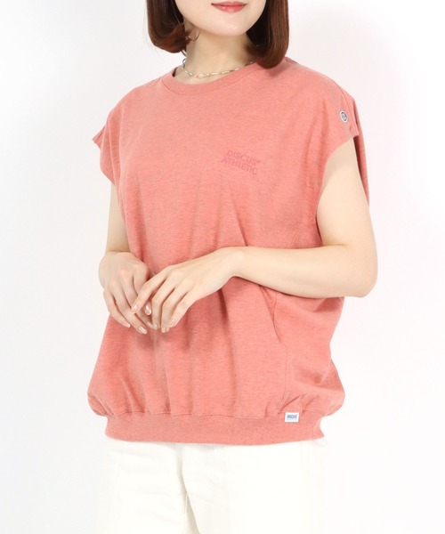 DISCUS ATHLETIC(ディスカス アスレチック)の「DISCUS ATHLETIC(ディスカスアスレチック)杢天竺ノースリーブTシャツ/ビッグシルエット/無地(Tシャツ/カットソー・レディース・ホワイト/パープル/グレー/イエロー/オレンジ・M/L)」の5枚目の写真