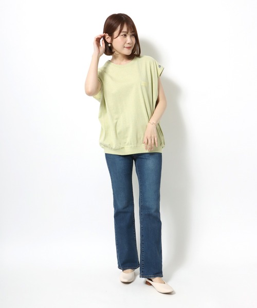 DISCUS ATHLETIC(ディスカス アスレチック)の「DISCUS ATHLETIC(ディスカスアスレチック)杢天竺ノースリーブTシャツ/ビッグシルエット/無地(Tシャツ/カットソー・レディース・ホワイト/パープル/グレー/イエロー/オレンジ・M/L)」の9枚目の写真