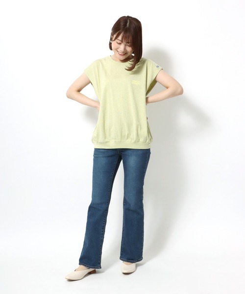 DISCUS ATHLETIC(ディスカス アスレチック)の「DISCUS ATHLETIC(ディスカスアスレチック)杢天竺ノースリーブTシャツ/ビッグシルエット/無地(Tシャツ/カットソー・レディース・ホワイト/パープル/グレー/イエロー/オレンジ・M/L)」の10枚目の写真