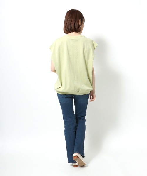 DISCUS ATHLETIC(ディスカス アスレチック)の「DISCUS ATHLETIC(ディスカスアスレチック)杢天竺ノースリーブTシャツ/ビッグシルエット/無地(Tシャツ/カットソー・レディース・ホワイト/パープル/グレー/イエロー/オレンジ・M/L)」の8枚目の写真