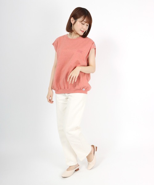 DISCUS ATHLETIC(ディスカス アスレチック)の「DISCUS ATHLETIC(ディスカスアスレチック)杢天竺ノースリーブTシャツ/ビッグシルエット/無地(Tシャツ/カットソー・レディース・ホワイト/パープル/グレー/イエロー/オレンジ・M/L)」の15枚目の写真