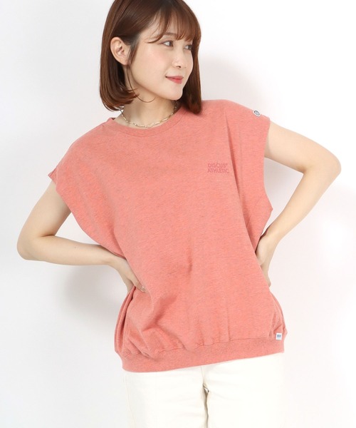 DISCUS ATHLETIC(ディスカス アスレチック)の「DISCUS ATHLETIC(ディスカスアスレチック)杢天竺ノースリーブTシャツ/ビッグシルエット/無地(Tシャツ/カットソー・レディース・ホワイト/パープル/グレー/イエロー/オレンジ・M/L)」の12枚目の写真