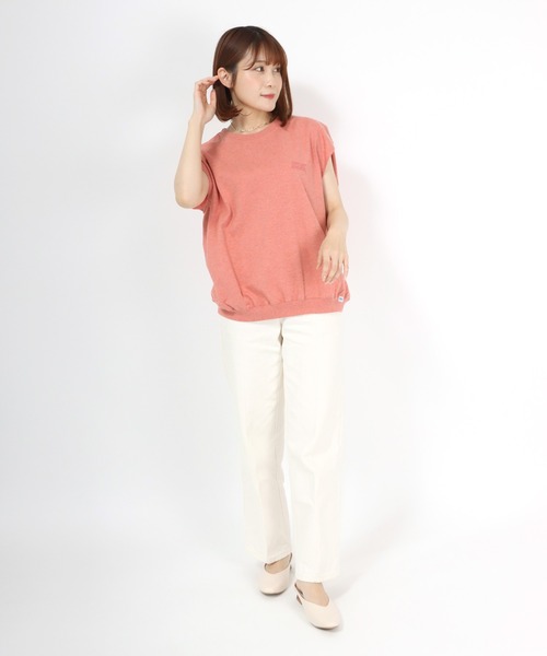 DISCUS ATHLETIC(ディスカス アスレチック)の「DISCUS ATHLETIC(ディスカスアスレチック)杢天竺ノースリーブTシャツ/ビッグシルエット/無地(Tシャツ/カットソー・レディース・ホワイト/パープル/グレー/イエロー/オレンジ・M/L)」の14枚目の写真