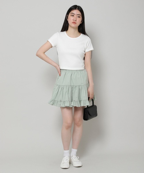 ALAND（エーランド）の「3.3Field Trip／シャーリングミニスカート　2285618（スカート・レディース・セージグリーン/ブラック/アイボリー・FREE）」の12枚目の写真