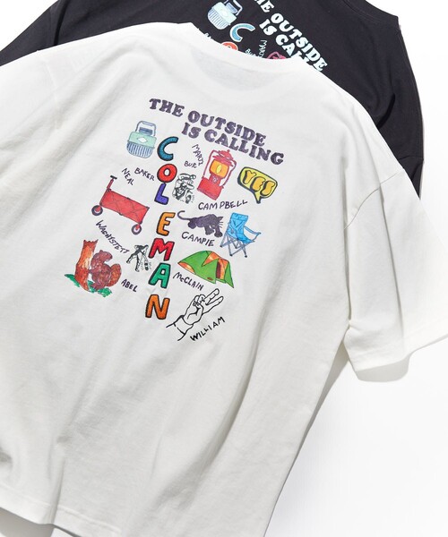 COLEMAN（コールマン）の「Coleman/コールマン ギア柄プリントTEE/Coleman×VTA（Tシャツ/カットソー・メンズ・ホワイト/スミクロ/グレイッシュベージュ/グリーン/ブルー・MEDIUM/LARGE）」の2枚目の写真
