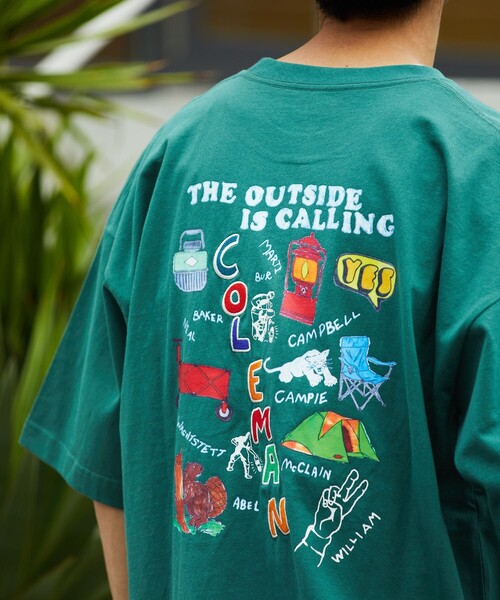 COLEMAN（コールマン）の「Coleman/コールマン ギア柄プリントTEE/Coleman×VTA（Tシャツ/カットソー・メンズ・ホワイト/スミクロ/グレイッシュベージュ/グリーン/ブルー・MEDIUM/LARGE）」の7枚目の写真