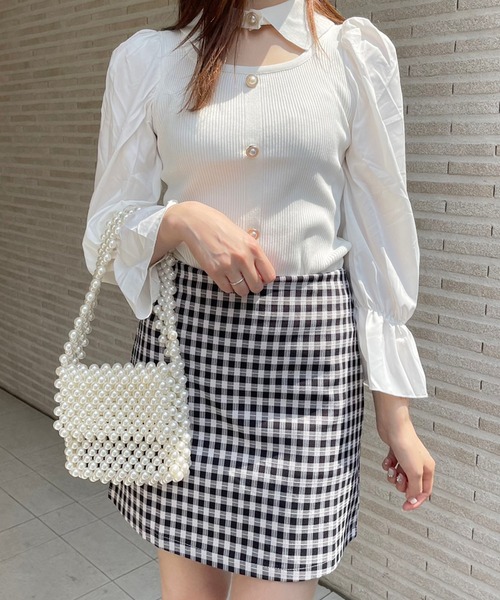 Crea titty&Co. PETIT（クレアティティーアンドコープチ）の「【Crea titty&Co.PETIT】Creaギンガムミニスカート（スカート・レディース・ブラック/ベージュ・FREE）」の22枚目の写真