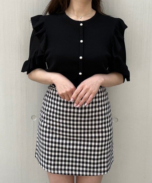 Crea titty&Co. PETIT（クレアティティーアンドコープチ）の「【Crea titty&Co.PETIT】Creaギンガムミニスカート（スカート・レディース・ブラック/ベージュ・FREE）」の9枚目の写真