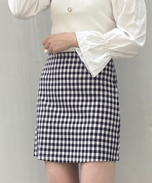 Crea titty&Co. PETIT（クレアティティーアンドコープチ）の「【Crea titty&Co.PETIT】Creaギンガムミニスカート（スカート・レディース・ブラック/ベージュ・FREE）」の13枚目の写真