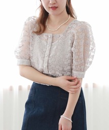 archives | チュールレースタック半袖ブラウス(シャツ/ブラウス)