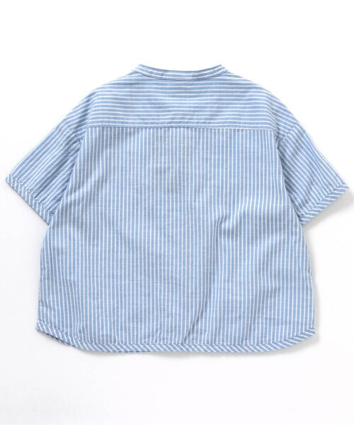 BREEZE（ブリーズ）の「スタンダード半袖シャツ（シャツ/ブラウス・キッズ・グレー/ストライプ/レインボー/カーキ・140/90/130/80/100/110/120）」の8枚目の写真