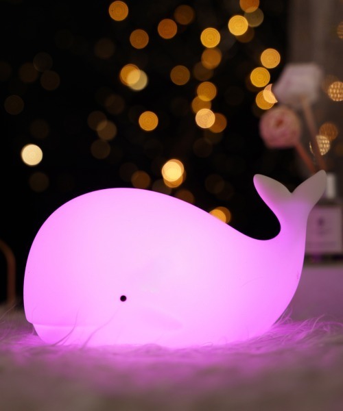 シリコン ホエールライト ナイトランプ ベッドサイドランプ テーブル