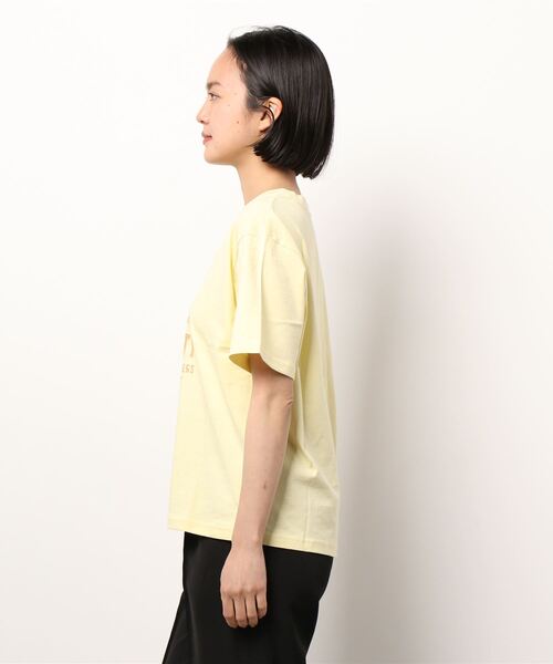 ehka sopo（エヘカソポ）の「かすれプリントTシャツ（Tシャツ/カットソー・レディース・ネイビー/オフホワイト/イエロー・ﾌﾘ-）」の7枚目の写真