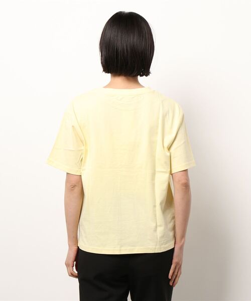 ehka sopo（エヘカソポ）の「かすれプリントTシャツ（Tシャツ/カットソー・レディース・ネイビー/オフホワイト/イエロー・ﾌﾘ-）」の8枚目の写真