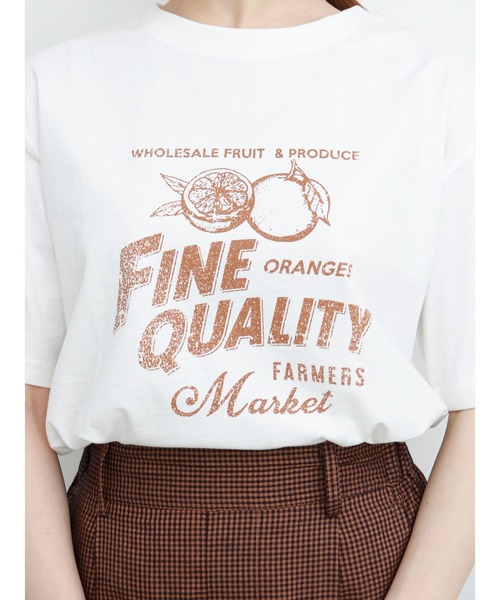 ehka sopo（エヘカソポ）の「かすれプリントTシャツ（Tシャツ/カットソー・レディース・ネイビー/オフホワイト/イエロー・ﾌﾘ-）」の18枚目の写真