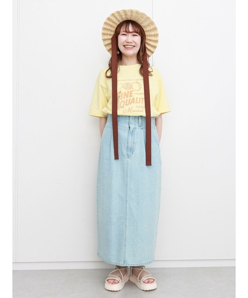 ehka sopo（エヘカソポ）の「かすれプリントTシャツ（Tシャツ/カットソー・レディース・ネイビー/オフホワイト/イエロー・ﾌﾘ-）」の17枚目の写真