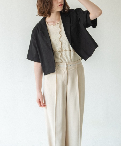 idem（イデム）の「【ZOZOTOWN限定】idem high waist tuck slacks/ハイウエストスラックスパンツ【Sサイズ展開あり】（スラックス・レディース・ブラック/アイボリー/パープル/チャコールグレー/オリーブ・FREE/SMALL）」の15枚目の写真