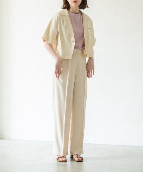 idem（イデム）の「【ZOZOTOWN限定】idem high waist tuck slacks/ハイウエストスラックスパンツ【Sサイズ展開あり】（スラックス・レディース・ブラック/アイボリー/パープル/チャコールグレー/オリーブ・FREE/SMALL）」の7枚目の写真