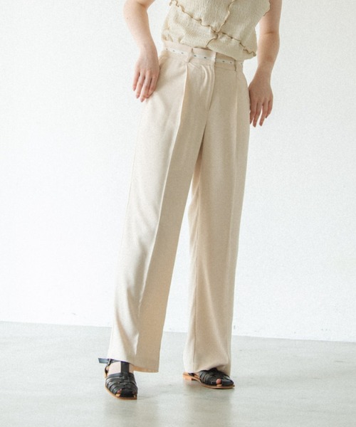 idem（イデム）の「【ZOZOTOWN限定】idem high waist tuck slacks/ハイウエストスラックスパンツ【Sサイズ展開あり】（スラックス・レディース・ブラック/アイボリー/パープル/チャコールグレー/オリーブ・FREE/SMALL）」の18枚目の写真