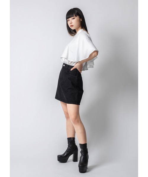 Adoon plain（アドーンプレーン）の「ケープブラウス / 半袖（シャツ/ブラウス・レディース・ホワイト/ブラック・FREE）」の6枚目の写真