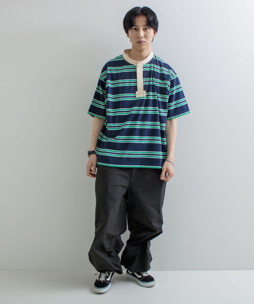 GLOSTER（グロスター）の「【GLOSTER/グロスター】バンドカラー ラガーTシャツ マルチボーダー（Tシャツ/カットソー・メンズ・ホワイト/ベージュ/ネイビー/ボルドー・MEDIUM/LARGE）」の19枚目の写真