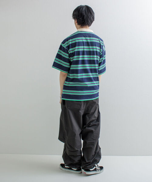 GLOSTER（グロスター）の「【GLOSTER/グロスター】バンドカラー ラガーTシャツ マルチボーダー（Tシャツ/カットソー・メンズ・ホワイト/ベージュ/ネイビー/ボルドー・MEDIUM/LARGE）」の20枚目の写真