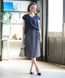 【洗える】大人こなれた印象のドッキングドロストワンピース