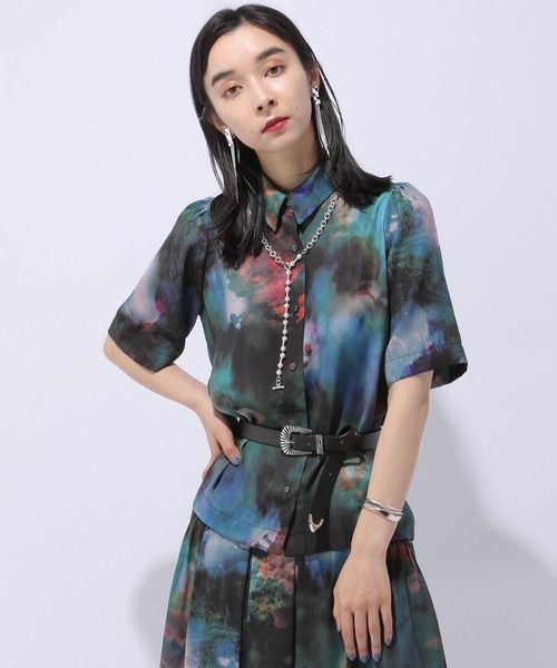 HARE(ハレ)の「ブラーアートシャツ(HARE)(シャツ/ブラウス・レディース・ブラック/グリーン・FREE)」の21枚目の写真