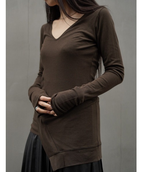 ADDICT NOIR(アディクトノアー)の「ADDICT NOIR/アディクト ノアー/Long Tops(Tシャツ/カットソー・レディース・ブラウン・FREE)」の1枚目の写真