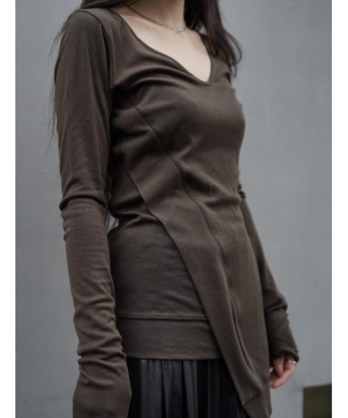 ADDICT NOIR(アディクトノアー)の「ADDICT NOIR/アディクト ノアー/Long Tops(Tシャツ/カットソー・レディース・ブラウン・FREE)」の2枚目の写真