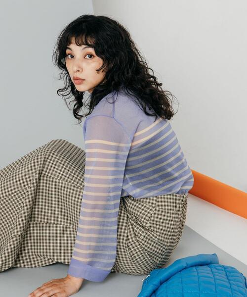 CITEN(シテン)の「<CITEN>ミニチェック ハイウエスト マーメイド スカート(スカート・レディース・ダークブラウン/イエロー・FREE)」の6枚目の写真