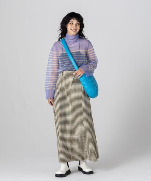 CITEN(シテン)の「<CITEN>ミニチェック ハイウエスト マーメイド スカート(スカート・レディース・ダークブラウン/イエロー・FREE)」の7枚目の写真