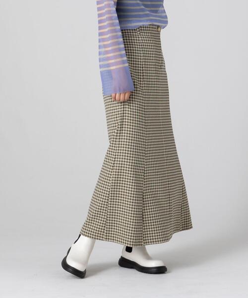 CITEN(シテン)の「<CITEN>ミニチェック ハイウエスト マーメイド スカート(スカート・レディース・ダークブラウン/イエロー・FREE)」の11枚目の写真