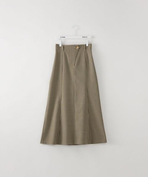 CITEN(シテン)の「<CITEN>ミニチェック ハイウエスト マーメイド スカート(スカート・レディース・ダークブラウン/イエロー・FREE)」の15枚目の写真