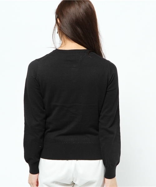 La TOTALITE(ラトータリテ)の「フロントレース クルーネックカーディガン(ニット/セーター・レディース・ブラック/ベージュ/ピンク系その他・FREE)」の6枚目の写真