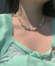 LAC-VERT | フラワービーズネックレス(ネックレス)