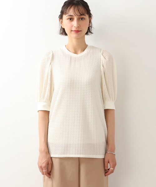 DRESKIP（ドレスキップ）の「◆袖はぷぽこぽこ五分袖プルオーバー（Tシャツ/カットソー・レディース・オリーブ/ブラック/オフホワイト・02/03）」の10枚目の写真