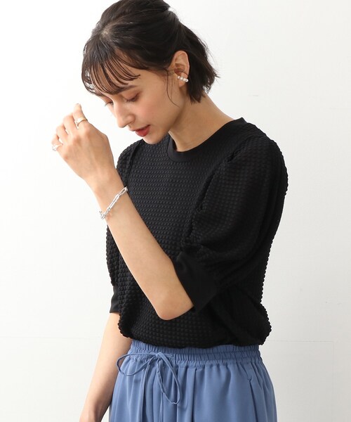 DRESKIP（ドレスキップ）の「◆袖はぷぽこぽこ五分袖プルオーバー（Tシャツ/カットソー・レディース・オリーブ/ブラック/オフホワイト・02/03）」の11枚目の写真