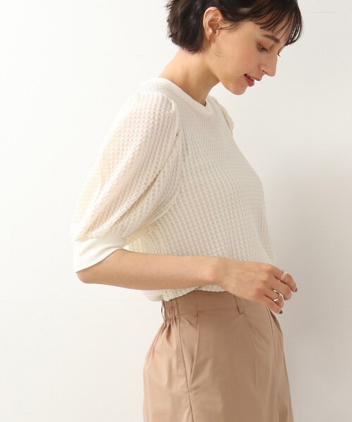 DRESKIP（ドレスキップ）の「◆袖はぷぽこぽこ五分袖プルオーバー（Tシャツ/カットソー・レディース・オリーブ/ブラック/オフホワイト・02/03）」の6枚目の写真