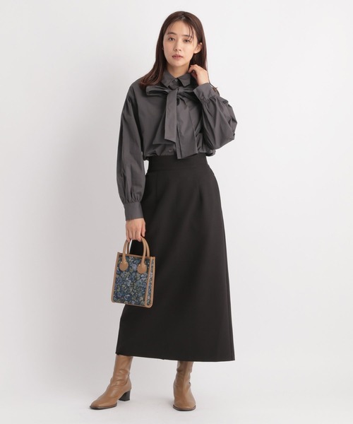 Andemiu（アンデミュウ）の「ビックボウタイブラウス126275（シャツ/ブラウス・レディース・チャコールグレー/パープル/オフホワイト・FREE）」の21枚目の写真