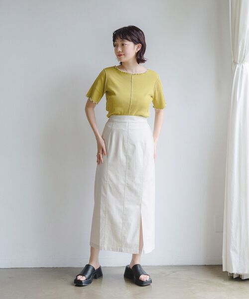 RETRO GIRL（レトロガール）の「２WAYテレコメロウTee（Tシャツ/カットソー・レディース・ホワイト/ブラック/イエロー/グリーン系その他3/ブルー系その他3・FREE）」の6枚目の写真